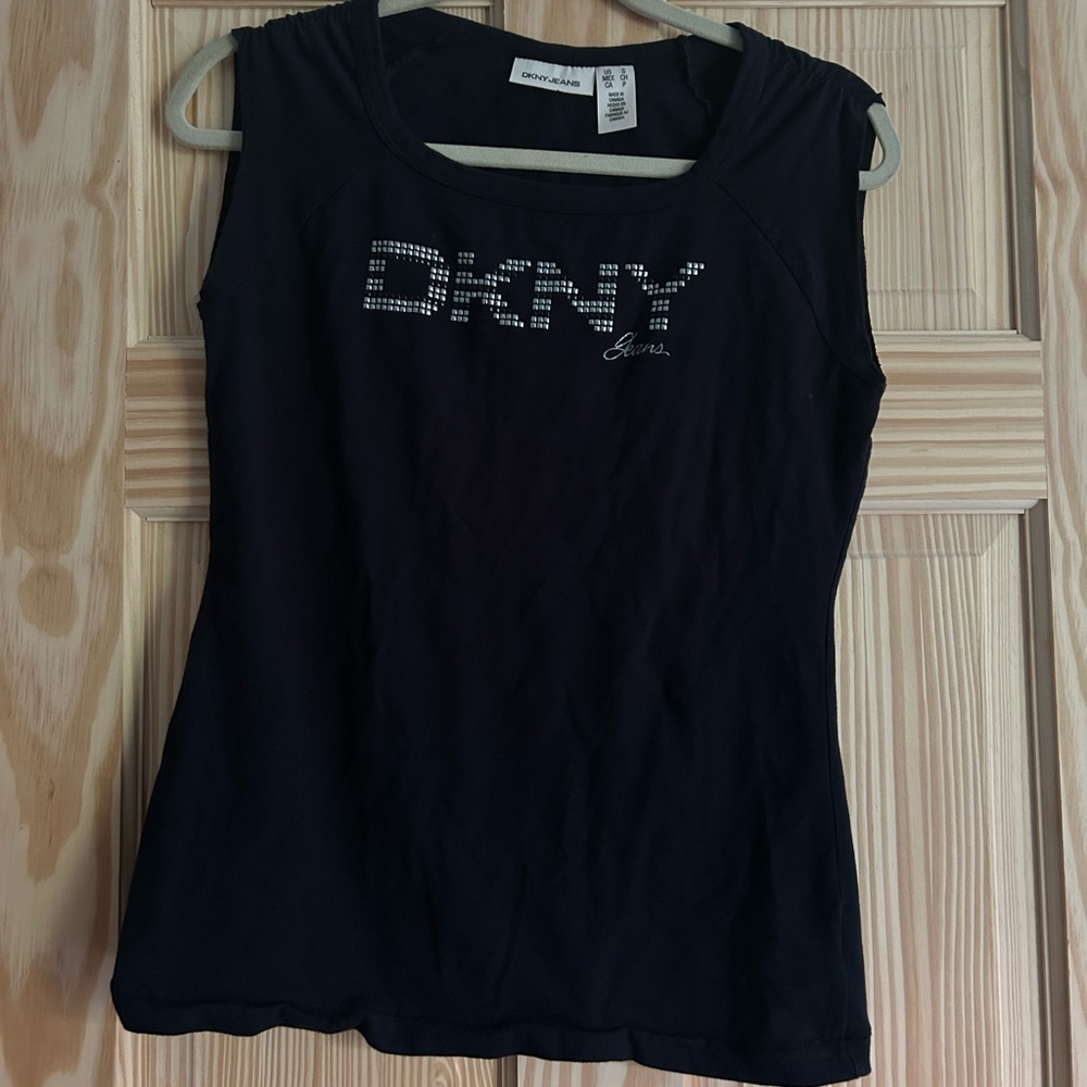 DKNY Black Embellished Tank Top